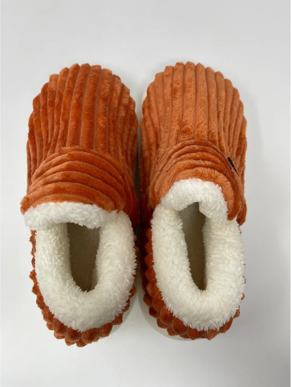 Boutique Orange Corduroy Fleece Lined Slippers Mules Platform EU 42-43 9-10